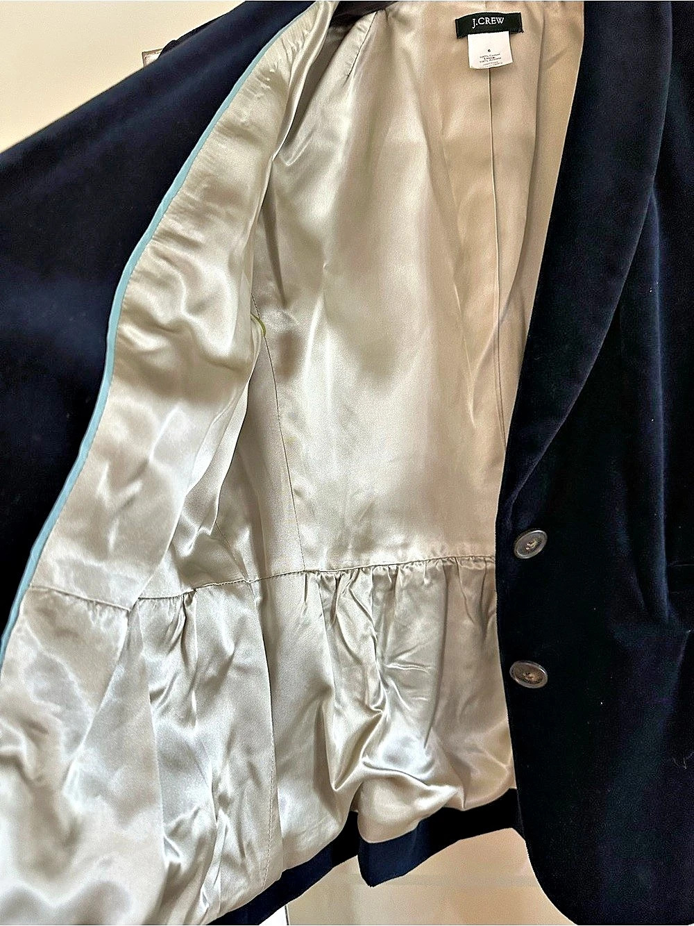 J.Crew Velvet Blazer in Blue Size 6 Like New - Picture 6 of 6